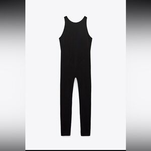Zara Black open back Sleeveless Jumpsuit